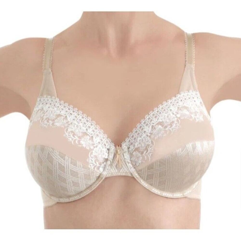 Wacoal Underwire Bra Perfect Perception Full Coverage Unlined Beige Size 38D